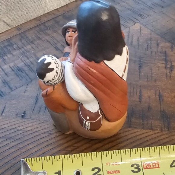 Clay Terra Cotta Pottery Peru Peruvian Jesus with Children Folk Art Christian - Picture 3 of 4